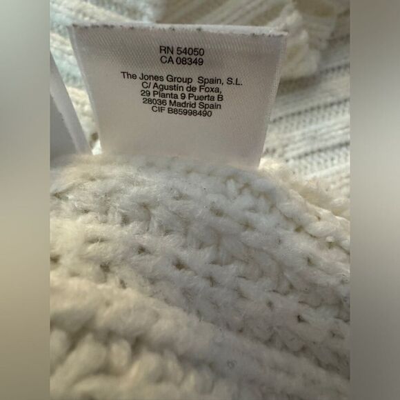 Jones NY Sport Winter White cable knit scoop neck sweater M - Picture 8 of 10